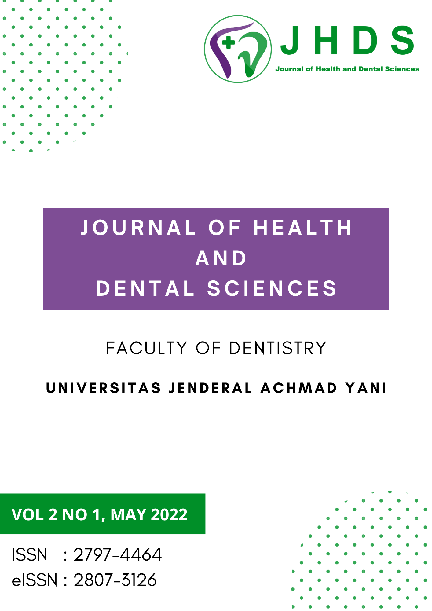 					View Vol. 2 No. 1 (2022): Journal of Health and Dental Sciences
				